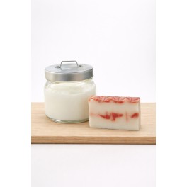 Savon Jardin de Roses au lait d'&acirc;nesse - Soin des peaux tr&egrave;s sensibles, fait main, 100g